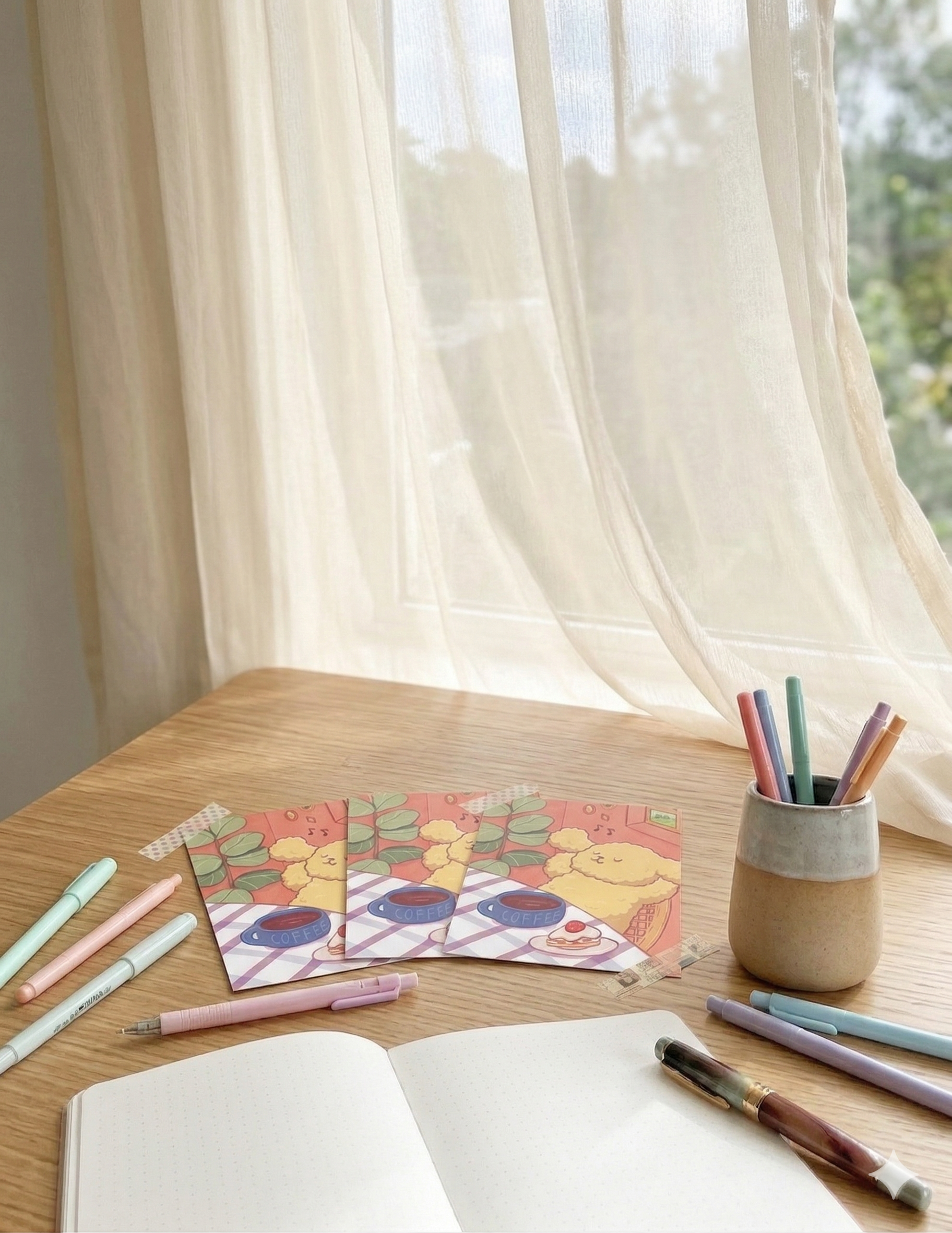 Coo's Coffee Break -Premium Luster Art Print