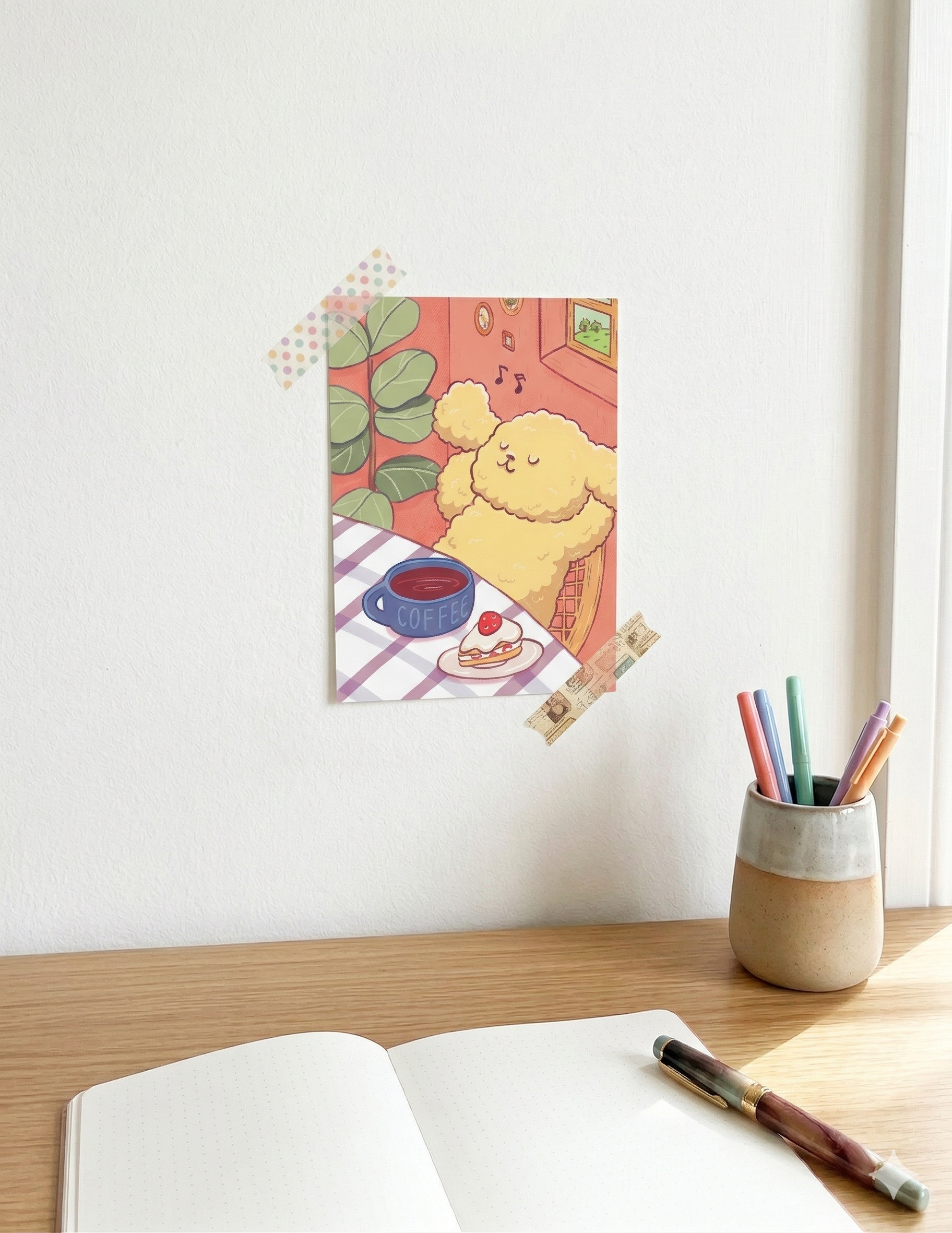 Coo's Coffee Break -Premium Luster Art Print